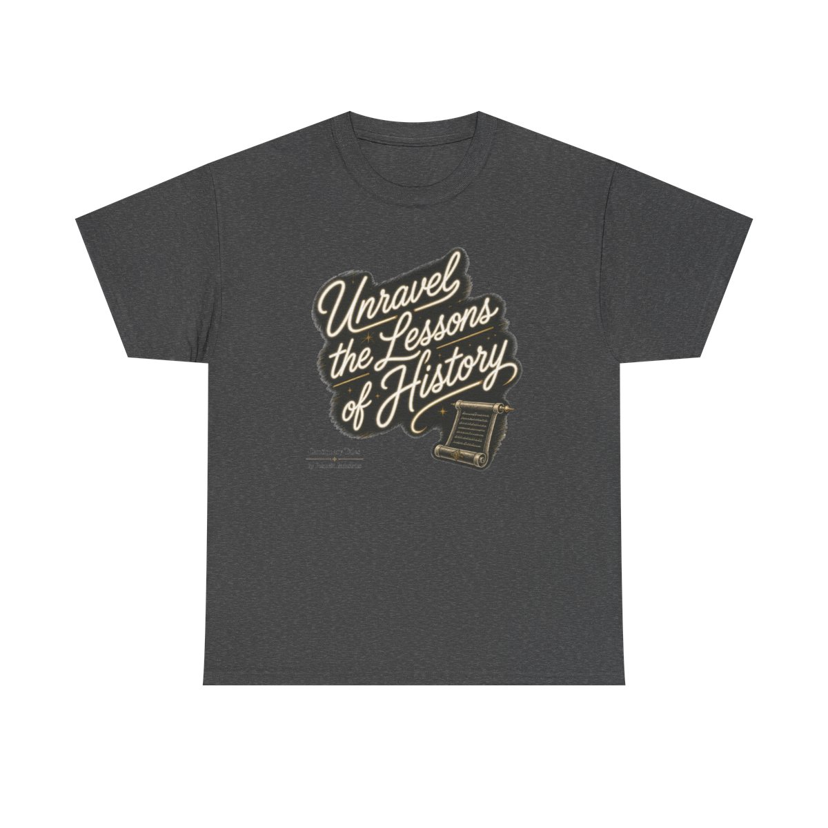 Cautionary Tales "Unravel the Lessons of History" Unisex Tee - alternate angle 5, merchandise